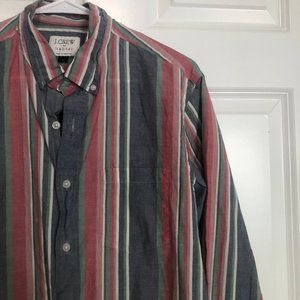 J. Crew Factory Madras Striped Button Down Shirt